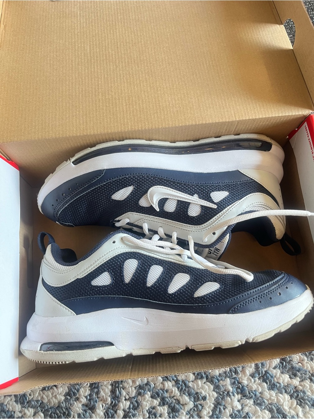 Beautiful size 9 Nike Air Max Revive Navy and White Sneakers.